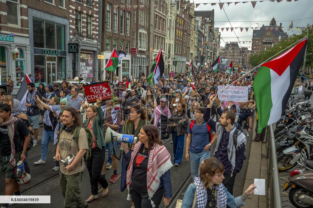 Amsterdam Protesters Rally for Gaza - Netherlands