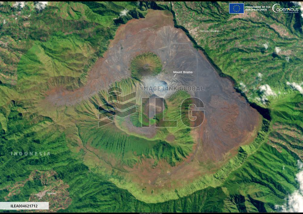 Satellite views of Mount Bromo - Indonesia