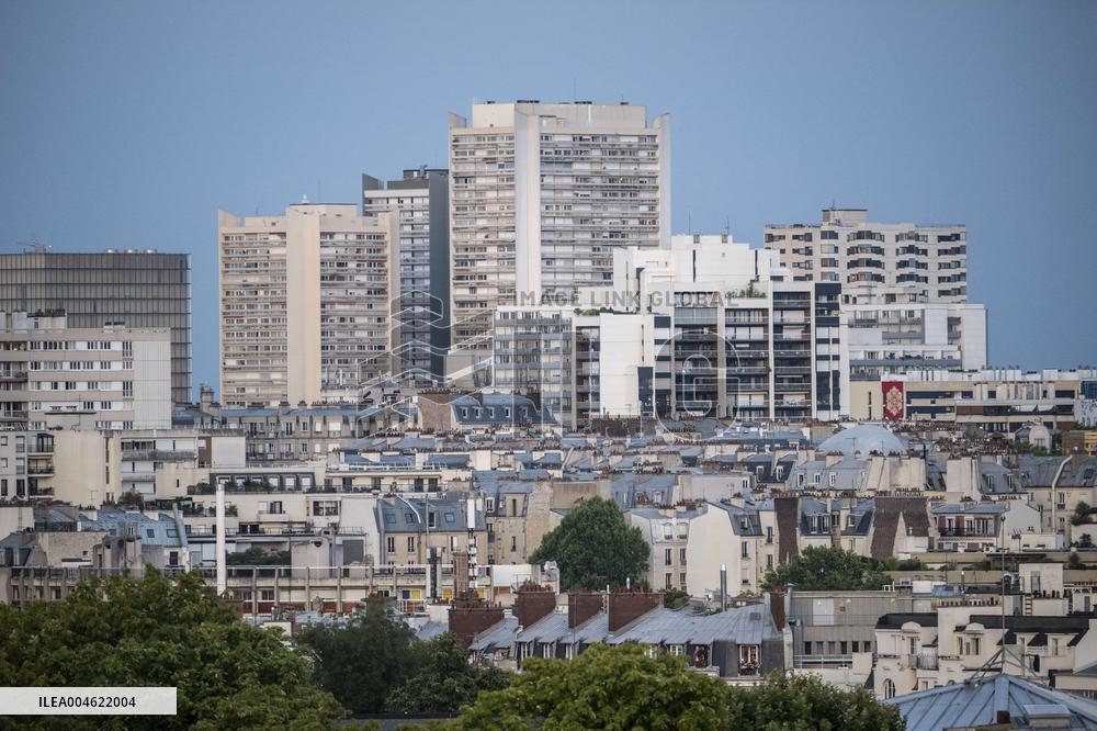 Illustration - City of Paris and Apartment Blocks - Paris