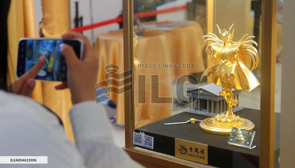 LaoFengXiang Gold Figurine Model at 2025 ChinaJoy