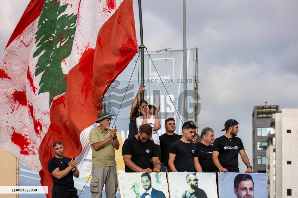 Protesters and Victims Families Mark 5th Anniversary of Port Blast - Beirut