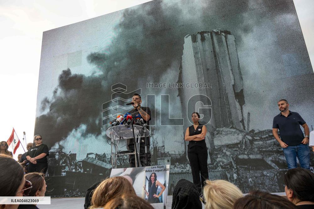 Protesters and Victims Families Mark 5th Anniversary of Port Blast - Beirut
