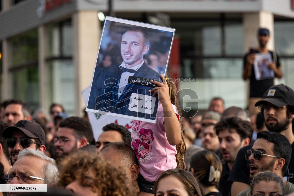 Protesters and Victims Families Mark 5th Anniversary of Port Blast - Beirut