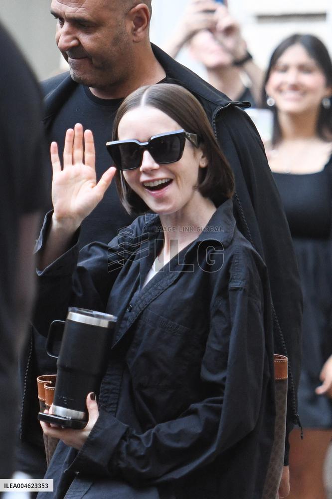 Lily Collins Leaving Emily In Paris Set - Paris