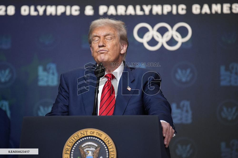 Donald Trump signs the Olympic Executive Order - Washington