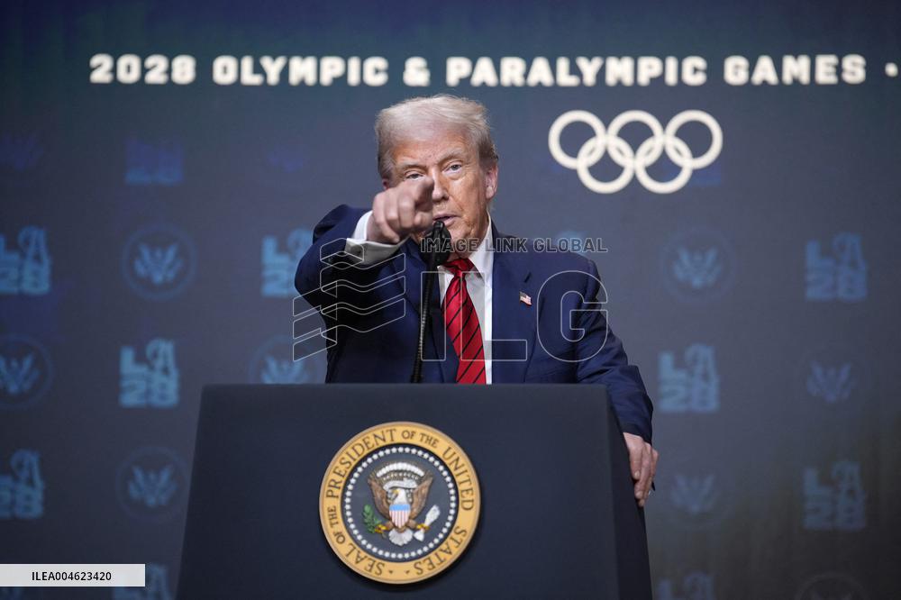 Donald Trump signs the Olympic Executive Order - Washington