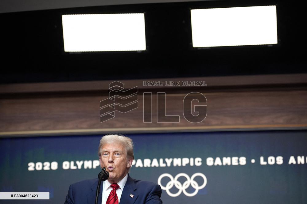 Donald Trump signs the Olympic Executive Order - Washington
