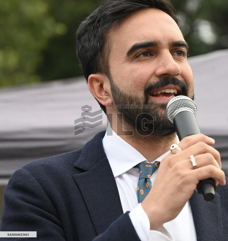 Mamdani at “National Night Out” in Brooklyn, NY