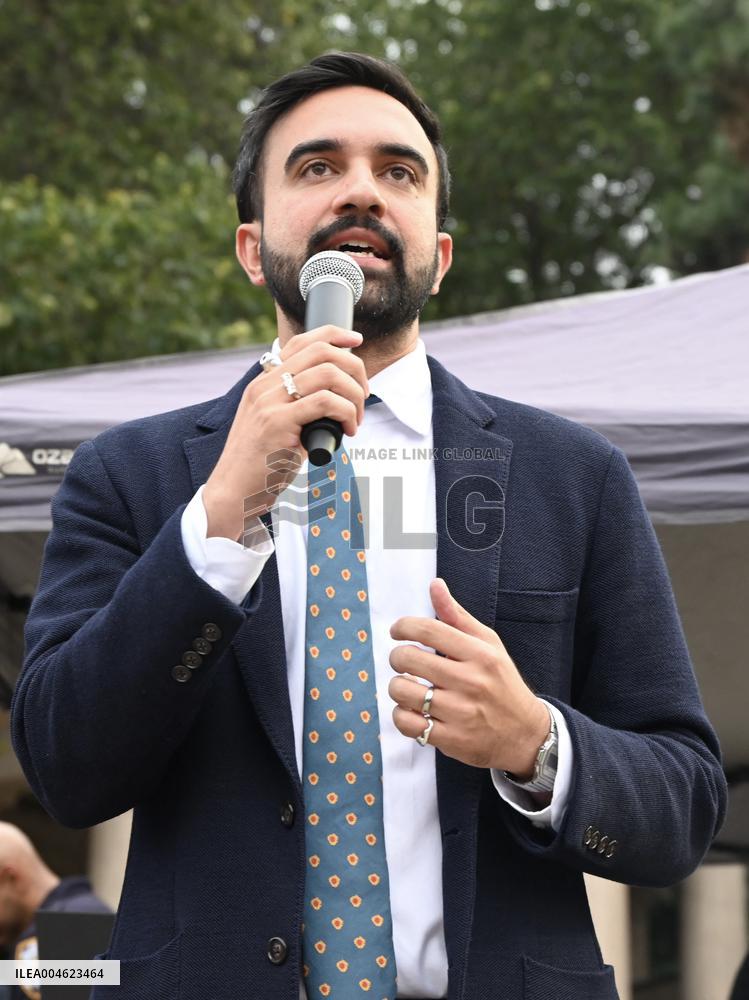 Mamdani at “National Night Out” in Brooklyn, NY