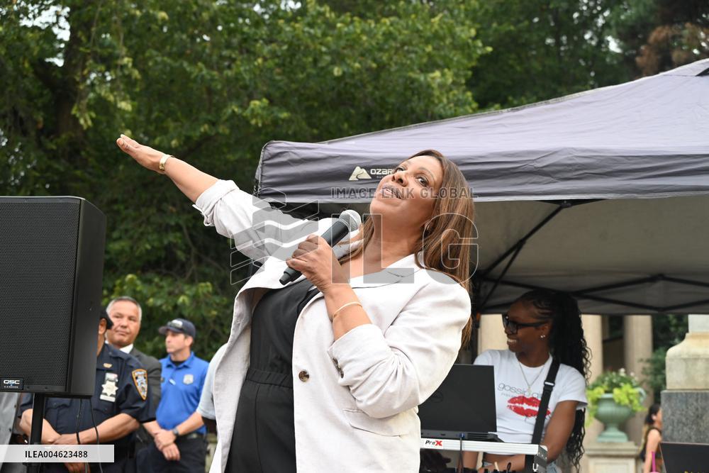 Mamdani at “National Night Out” in Brooklyn, NY