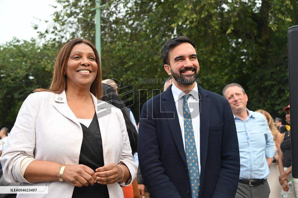 Mamdani at “National Night Out” in Brooklyn, NY