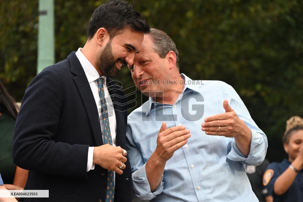 Mamdani at “National Night Out” in Brooklyn, NY