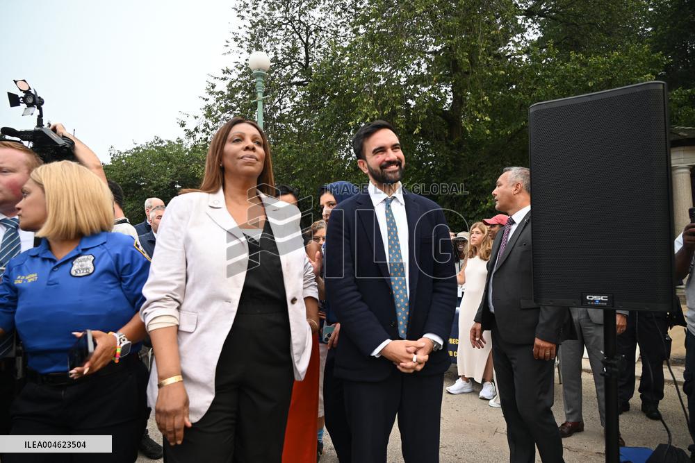 Mamdani at “National Night Out” in Brooklyn, NY
