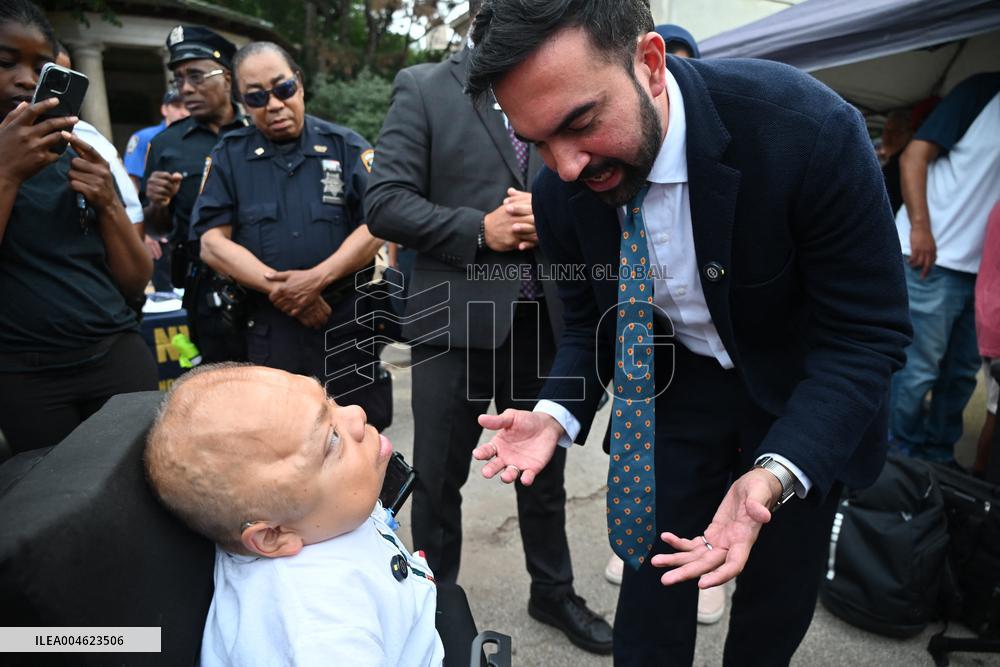 Mamdani at “National Night Out” in Brooklyn, NY