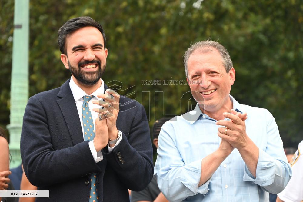 Mamdani at “National Night Out” in Brooklyn, NY