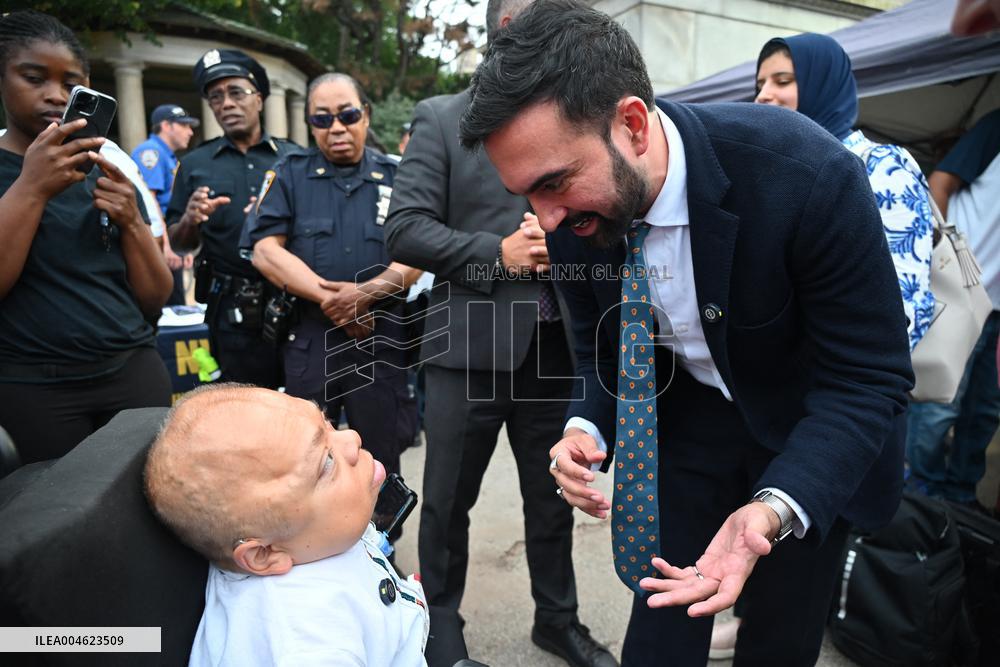 Mamdani at “National Night Out” in Brooklyn, NY