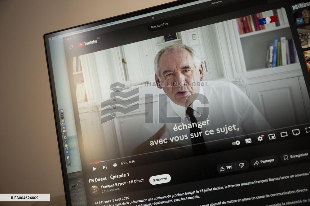 Illustration - Francois Bayrou Launches YouTube Channel 'FB Direct' - Paris
