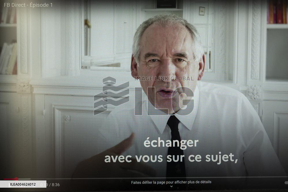 Illustration - Francois Bayrou Launches YouTube Channel 'FB Direct' - Paris