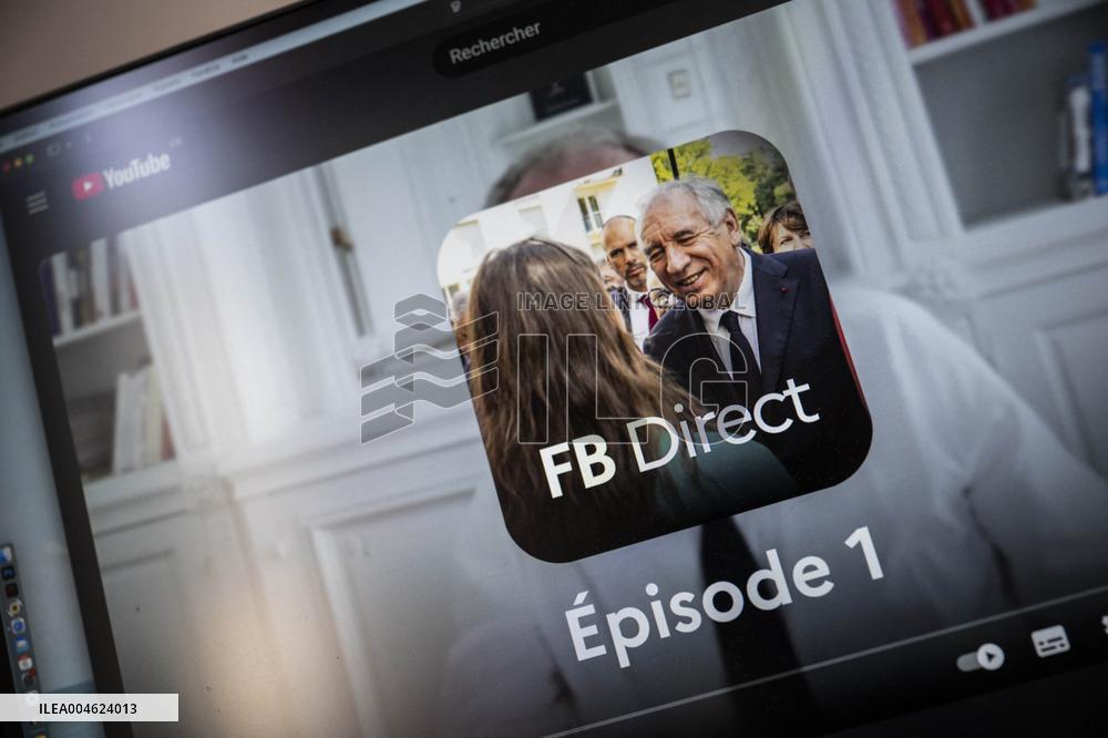 Illustration - Francois Bayrou Launches YouTube Channel 'FB Direct' - Paris