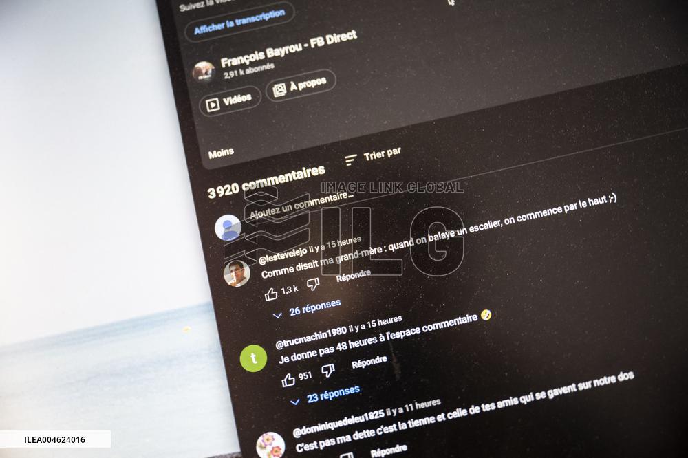 Illustration - Francois Bayrou Launches YouTube Channel 'FB Direct' - Paris