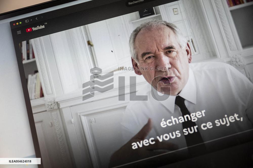 Illustration - Francois Bayrou Launches YouTube Channel 'FB Direct' - Paris