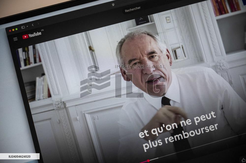 Illustration - Francois Bayrou Launches YouTube Channel 'FB Direct' - Paris