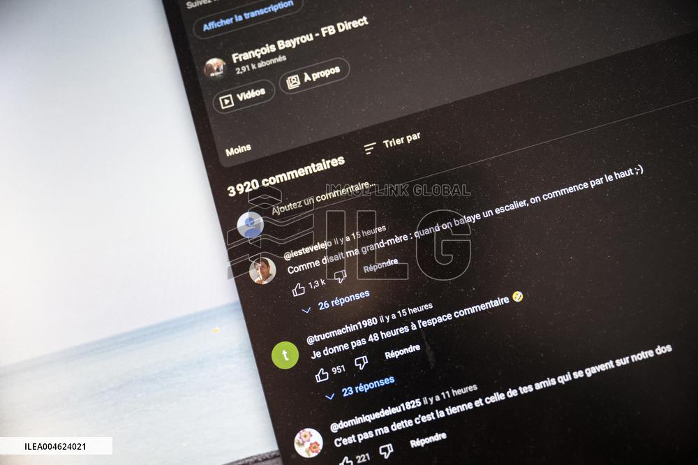 Illustration - Francois Bayrou Launches YouTube Channel 'FB Direct' - Paris