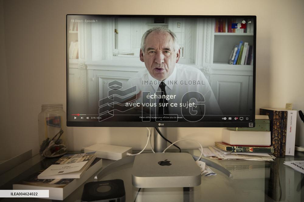 Illustration - Francois Bayrou Launches YouTube Channel 'FB Direct' - Paris