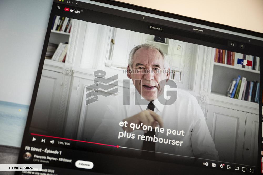 Illustration - Francois Bayrou Launches YouTube Channel 'FB Direct' - Paris