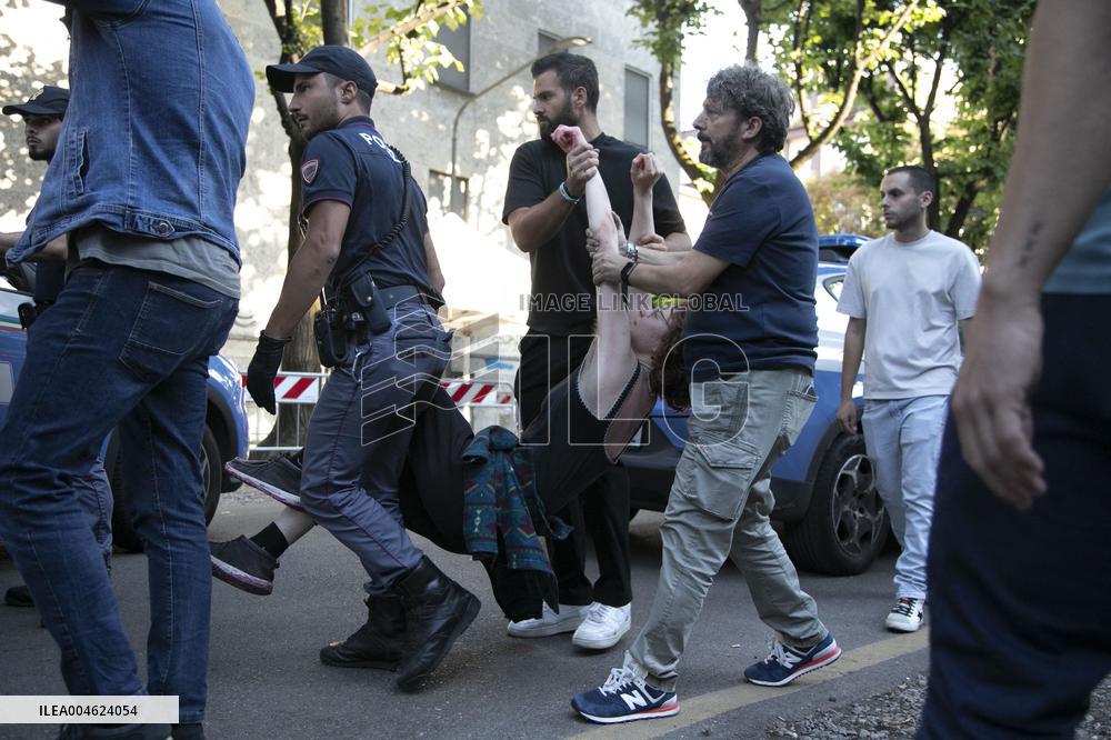 Protest for 'Free Palestine' at Egyptian Consulate - Milan