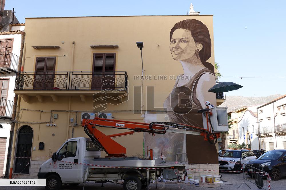Honoring Claudia Cardinale - Mural Tribute to Il Giorno della Civetta