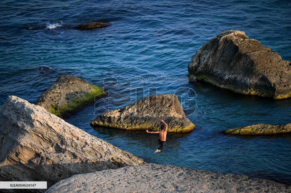 Sunset Over Caspian Sea in Aktau - Kazakhstan
