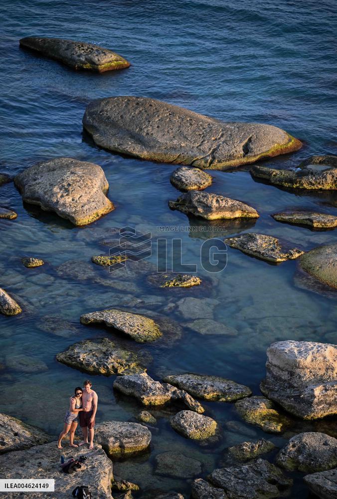 Sunset Over Caspian Sea in Aktau - Kazakhstan