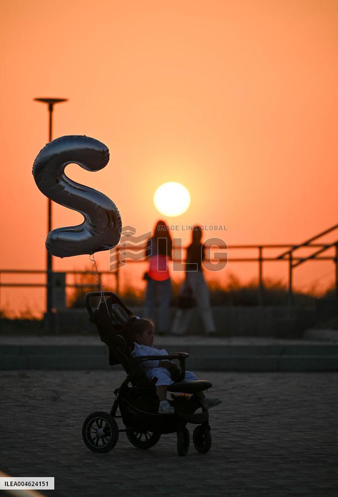 Sunset Over Caspian Sea in Aktau - Kazakhstan