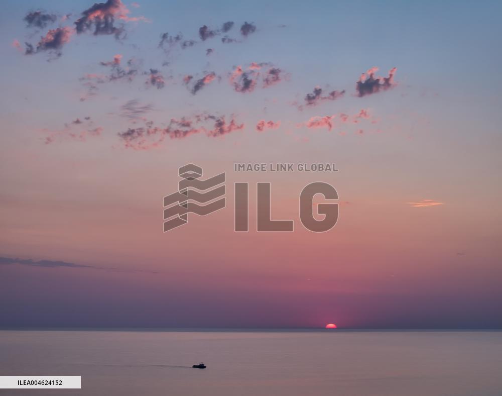 Sunset Over Caspian Sea in Aktau - Kazakhstan