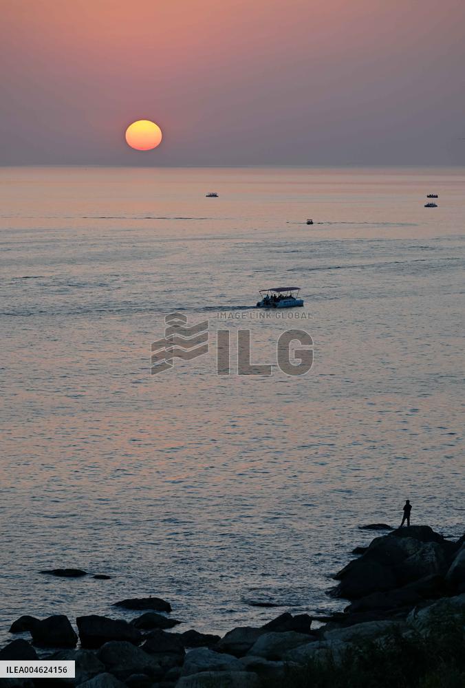 Sunset Over Caspian Sea in Aktau - Kazakhstan