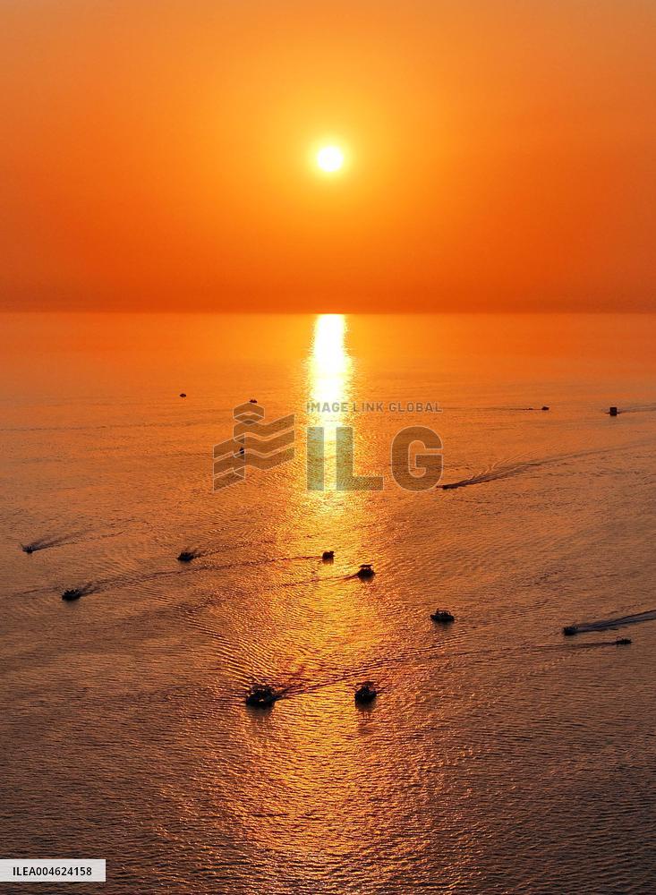Sunset Over Caspian Sea in Aktau - Kazakhstan