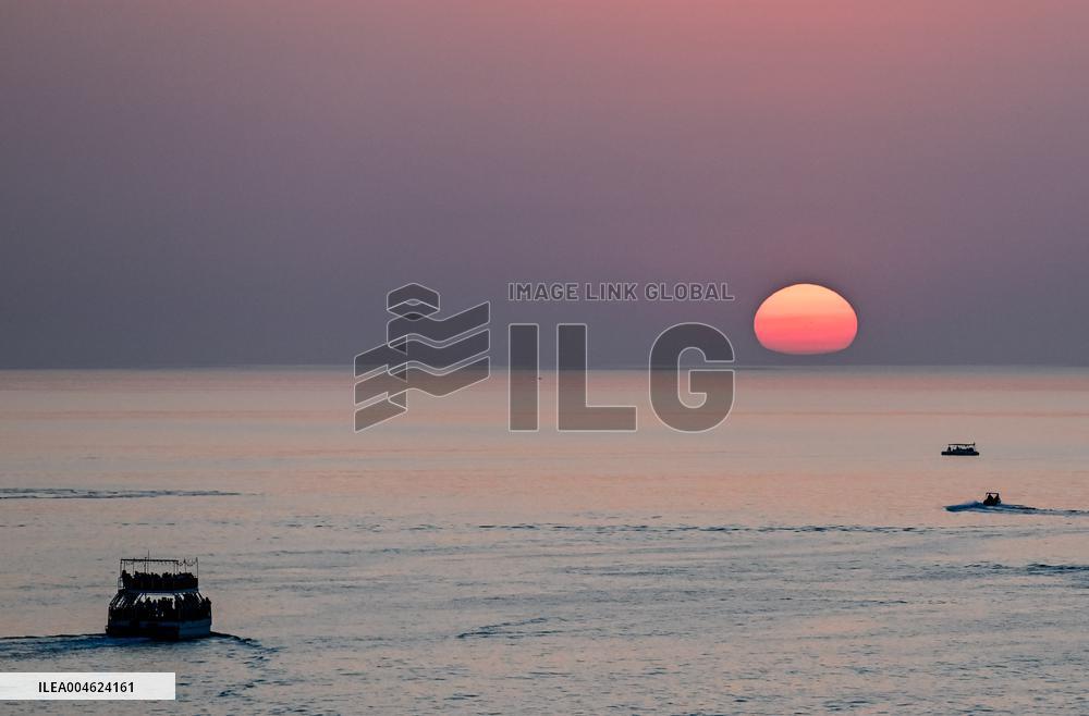Sunset Over Caspian Sea in Aktau - Kazakhstan