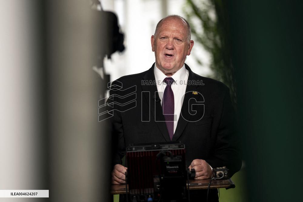 Border Czar Homan Speaks with Press at the White House