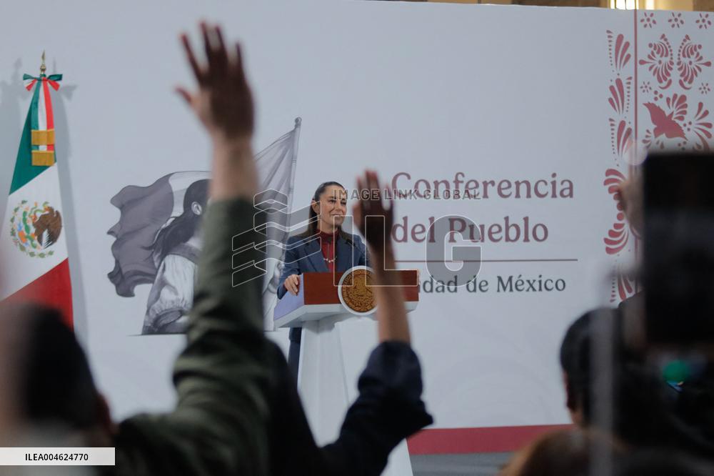 Mexican President Claudia Sheinbaum Holds Briefing Conference - Mexico