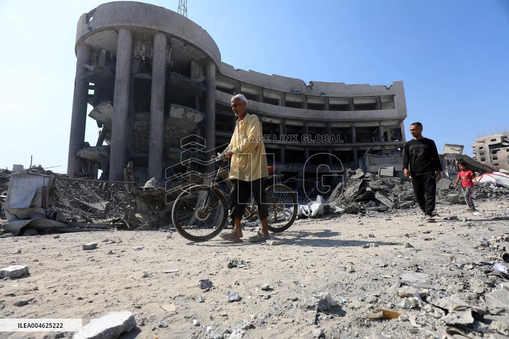 Damage After an Israeli Airstrike - Gaza