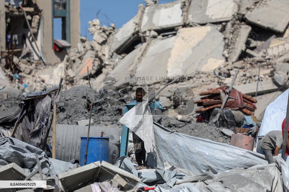 Damage After an Israeli Airstrike - Gaza
