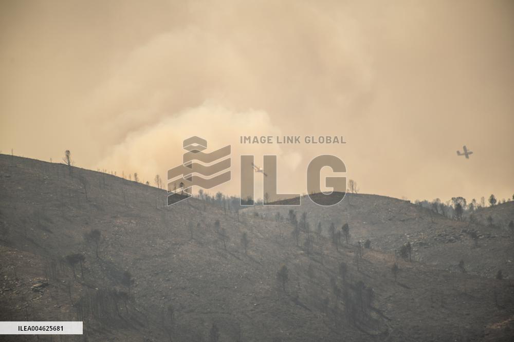 Aftermath of the huge fire in the Corbières Aude - France