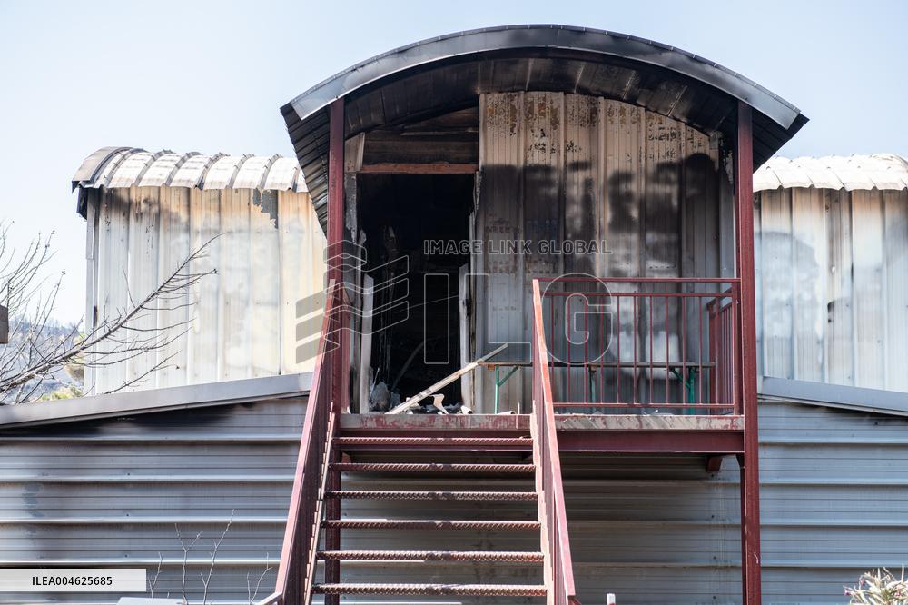 Aftermath of the huge fire in the Corbières Aude - France