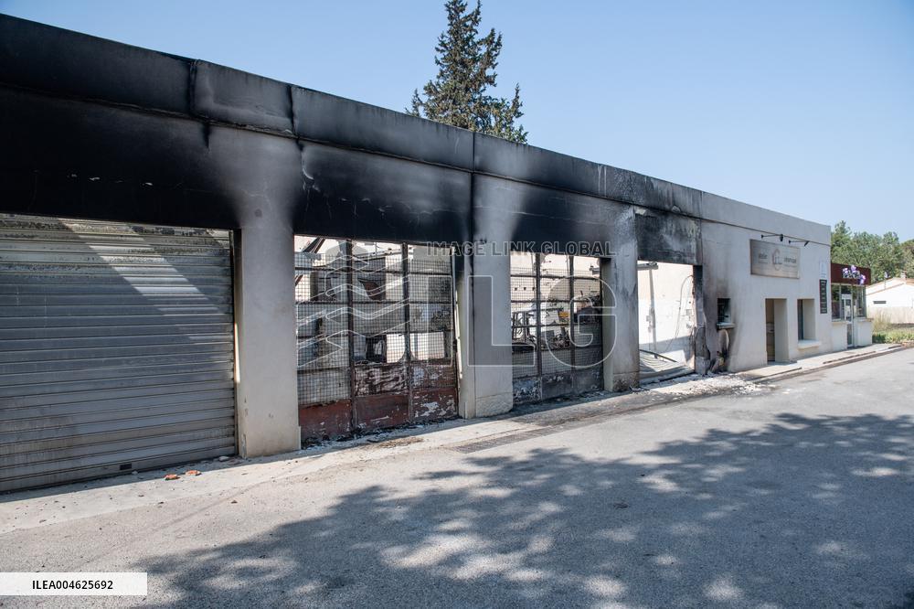 Aftermath of the huge fire in the Corbières Aude - France