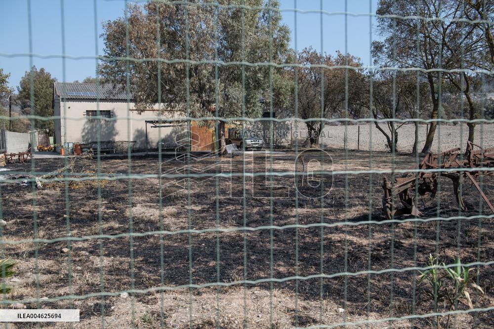 Aftermath of the huge fire in the Corbières Aude - France