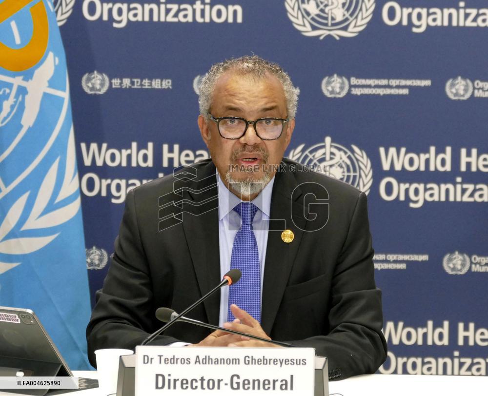 WHO chief at press conference