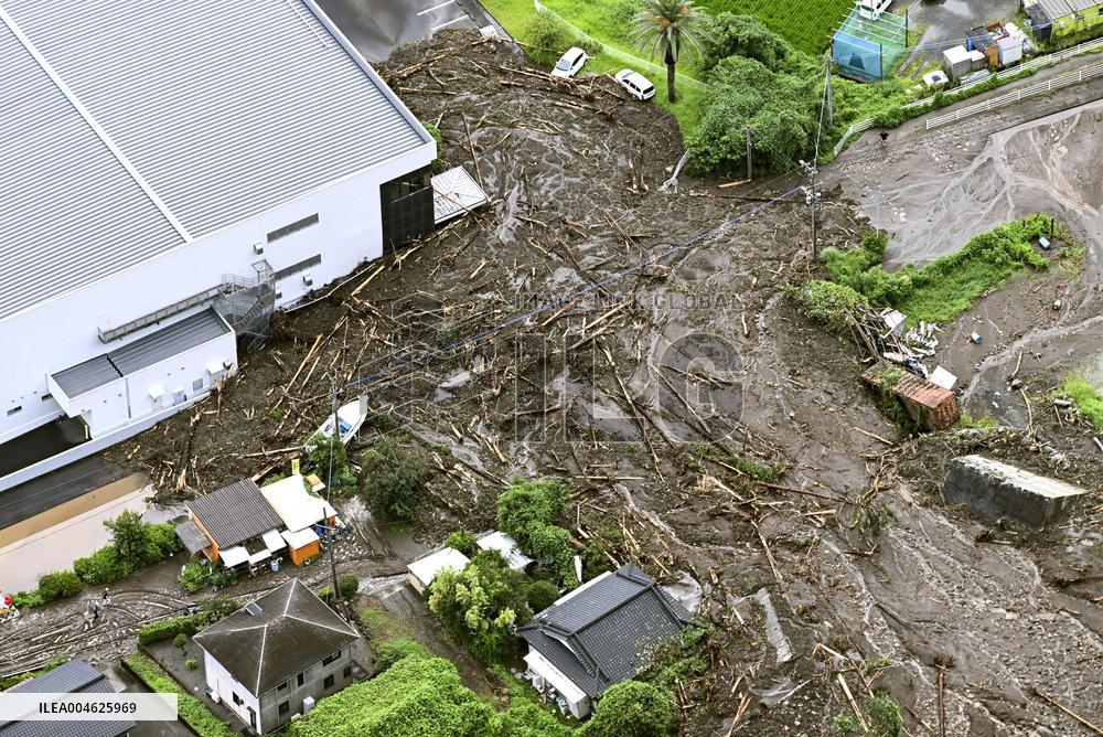 Torrential rain in Kagoshima Pref.