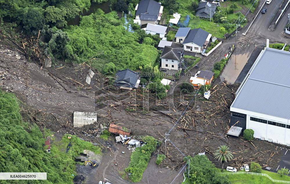 Torrential rain in Kagoshima Pref.