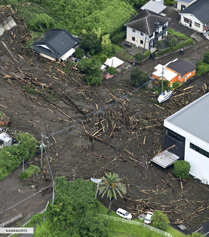 Torrential rain in Kagoshima Pref.